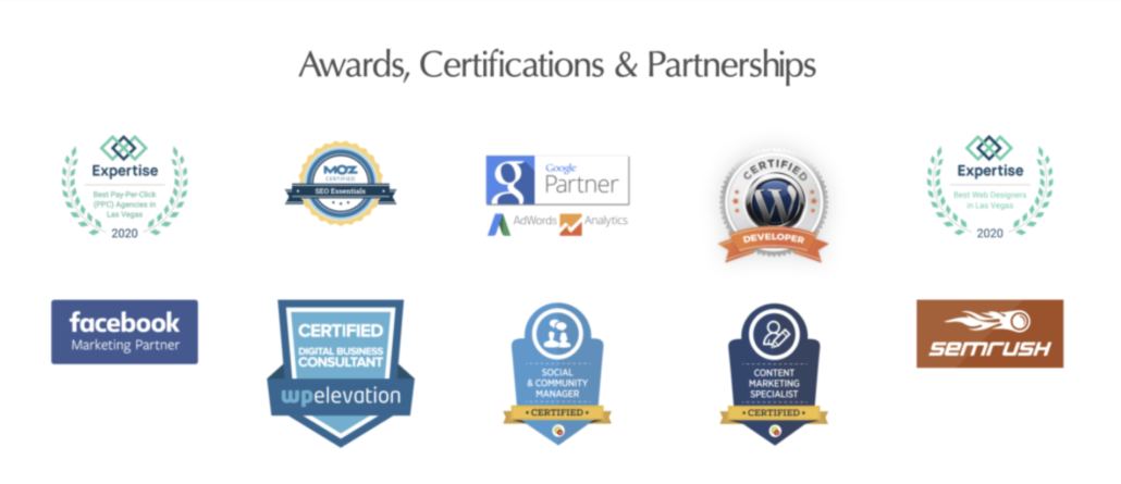 THE ROJAS GROUP AWARDS AND CERTIFICATIONS